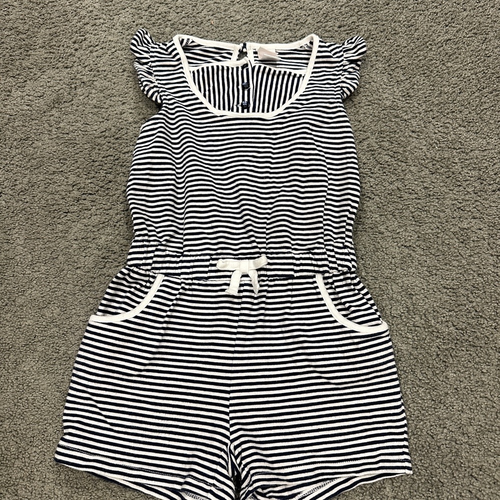 Janie and Jack Striped Black and White Romper